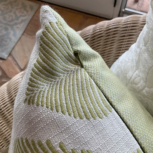 D.V. Kap Elegant 18x18 Green Embroidered Accent Pillow - Picture 3 of 5